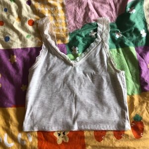 American Eagle Lace Grey Crop Top